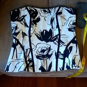 White House Black Market  floral corset top